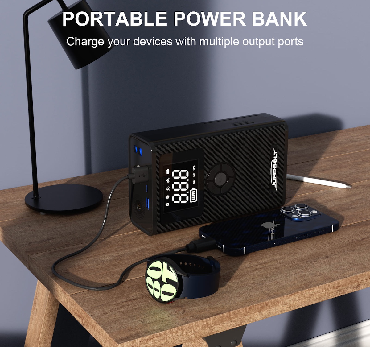 портативна акумуляторна батарея Power Bank і аварійний автомобільний стартер