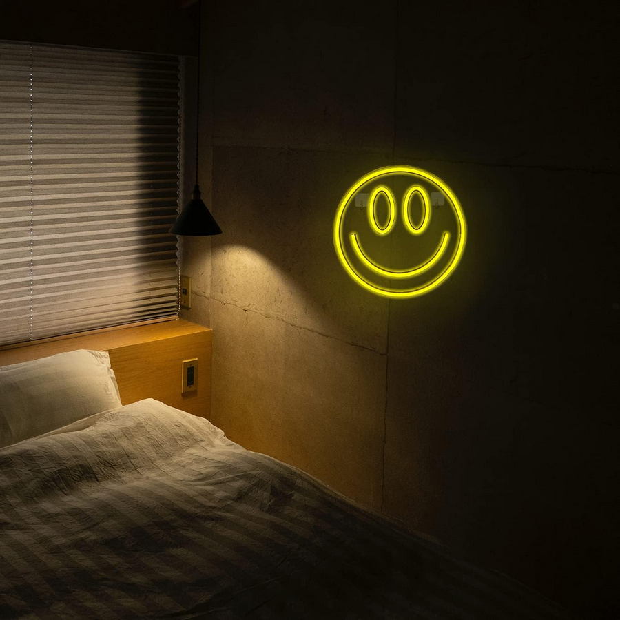смайлик світлодіодний напис логотип реклама посмішка