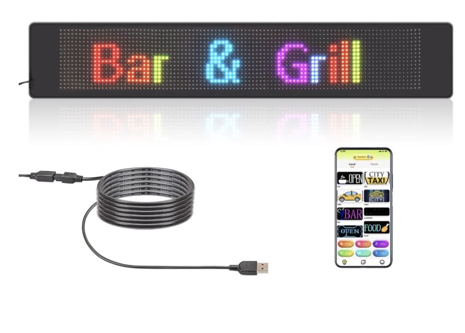 Рекламна світлодіодна панель RGB з гнучкою прокруткою для авто